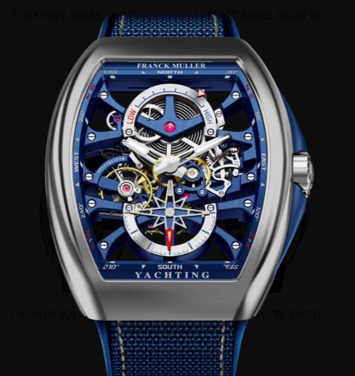 Review Buy Franck Muller Vanguard Yachting Anchor Skeleton Power Reserve Replica Watch for sale Cheap Price V 45 S6 PR SQT ANCRE YACHT (BL) OG